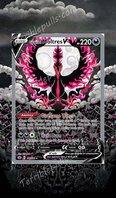 Galarian Moltres V 177 Chilling Reign Extended Art