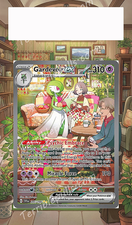 pokemon tcg scarlet & violet 245/198 gardevoir ex card Gardevoir EX 245 Scarlet & Violet Base Extended Art – Terrible Slabs