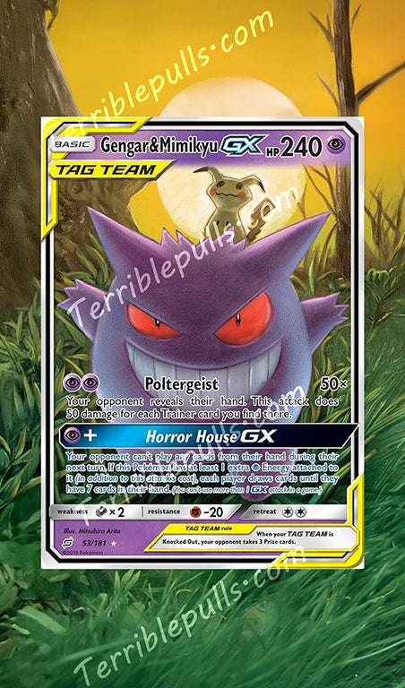 Gengar & Mimikyu GX Tag Team 53/181 Extended Art