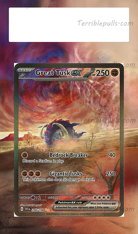 Great Tusk EX Scarlet & Violet Base Extended Art