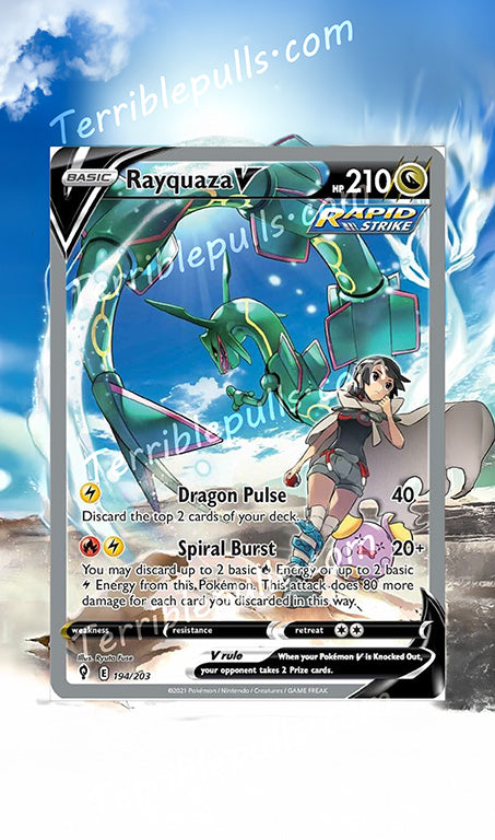 Rayquaza V Evolving Skies Extended Art