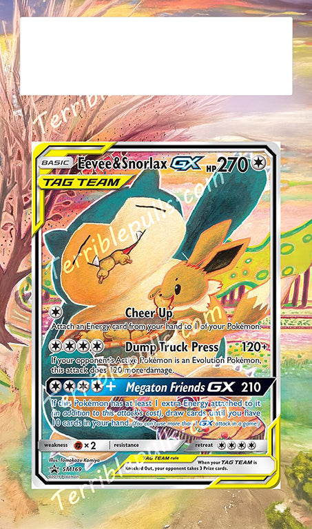 Snorlax & Eevee GX Tag Team SM169 Extended Art Terrible Slabs Snorlax & Eevee GX Tag Team SM169 Extended Art Terrible Slabs