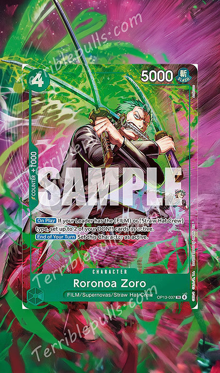 Roronoa Zoro TR OP13-037 OP15 Extended Art