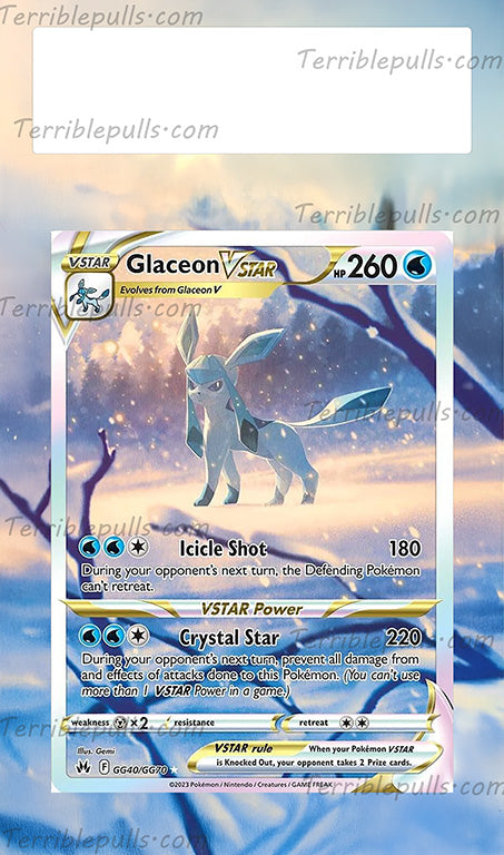 Glaceon Vstar GG40 Crown Zenith Extended Art