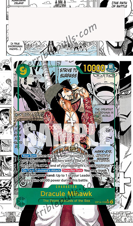Dracule Mihawk Manga OP14 The Azure Sea's Seven Extended Art