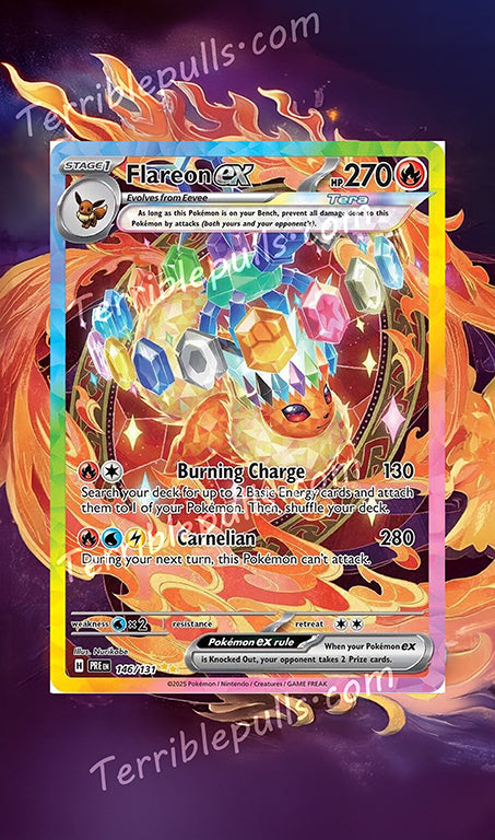 Flareon EX Prismatic Evolutions Extended Art