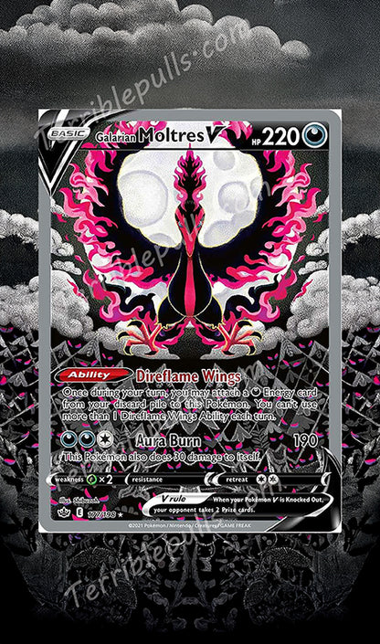 Galarian Moltres V 177 Chilling Reign Extended Art