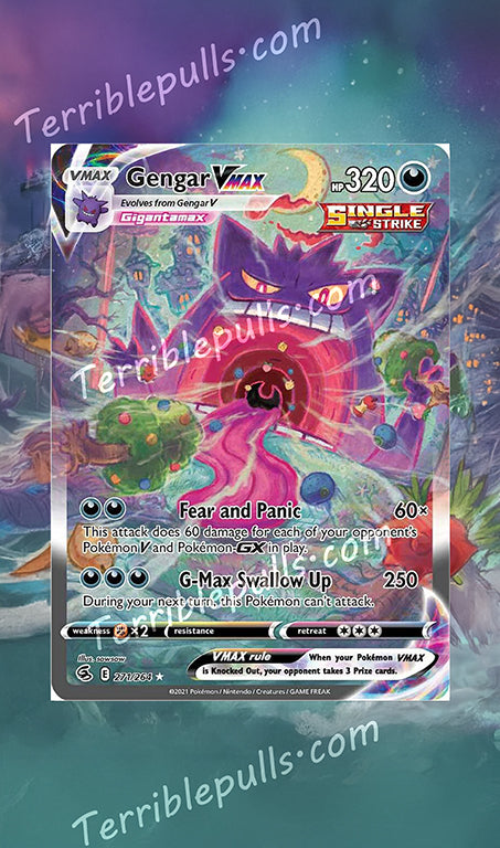 Gengar VMAX Alt Art Fusion Strike Extended Art
