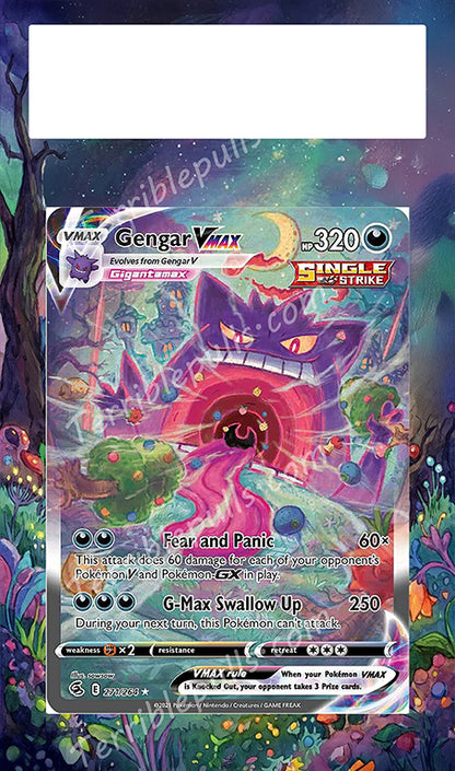 pokemon cards under $40 Gengar VMAX Alt Art Fusion Strike Extended Art – Terrible Slabs