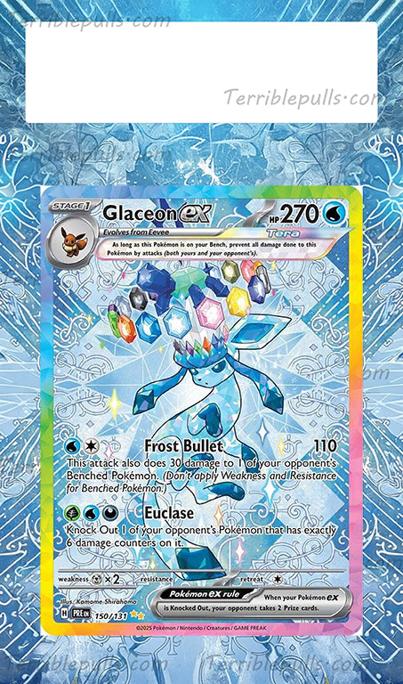 Glaceon EX Prismatic Evolutions Extended Art