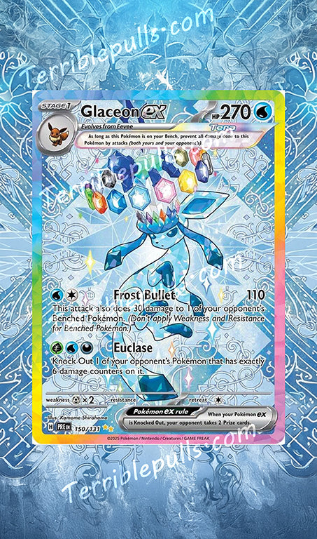 Glaceon EX Prismatic Evolutions Extended Art