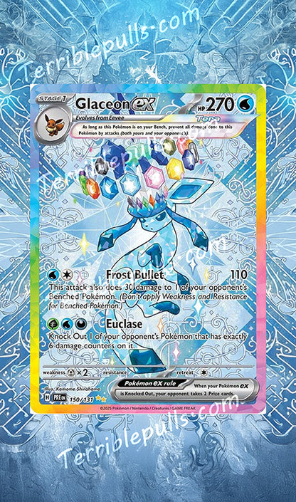 Glaceon EX Prismatic Evolutions Extended Art