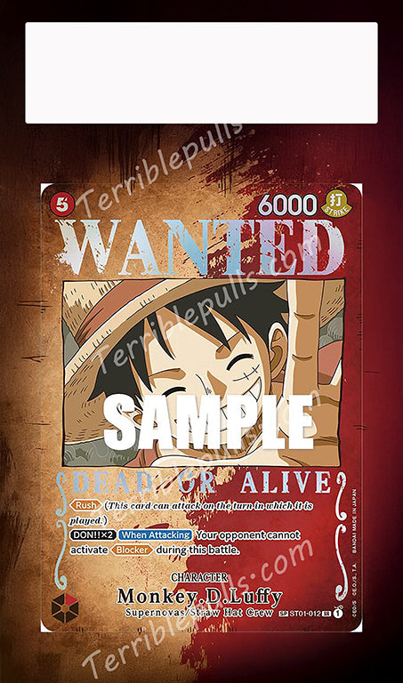 Monkey D. Luffy Wanted Posted OP03-ST01-012 Pillars of Strength Extended Art