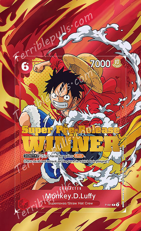 Monkey D. Luffy Pre-Release Winner Promo P-001 Extended Art