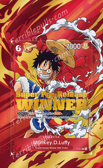 Monkey D. Luffy Pre-Release Winner Promo P-001 Extended Art