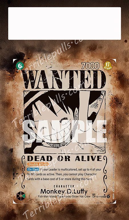 Monkey D. Luffy Wanted Poster OP13 Carrying On His Will Extended Art