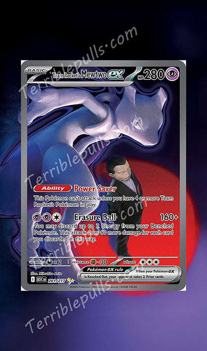 Team Rocket's Mewtwo EX 281/217 Extended Art