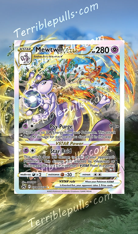 Mewtwo Vstar GG44 Crown Zenith Extended Art