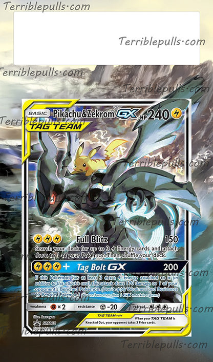 Pikachu & Zekrom GX Tag Team SM168 Extended Art