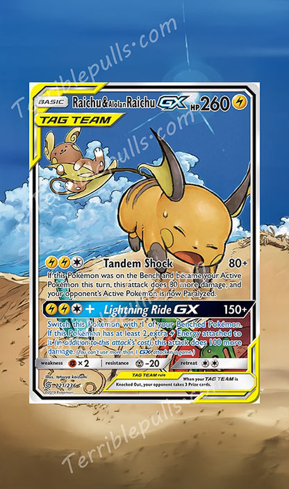 Raichu & Alolan Raichu GX Tag Team 221 Extended Art