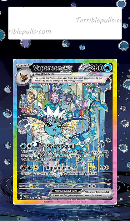 Vaporeon EX Prismatic Evolutions Extended Art