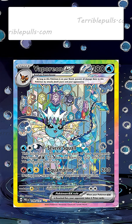 Vaporeon EX Prismatic Evolutions Extended Art