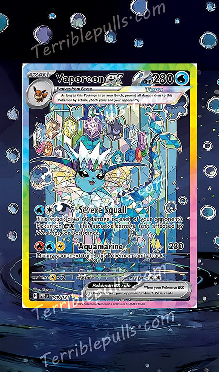 Vaporeon EX Prismatic Evolutions Extended Art