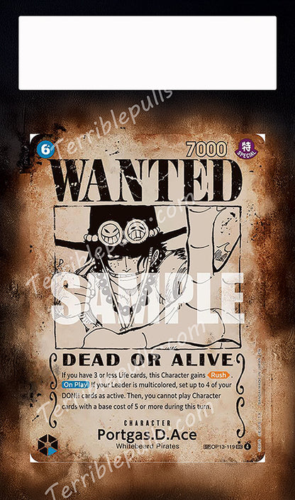Portgas D. Ace (Wanted Poster) OP13-119 Carrying On His Will Extended Art
