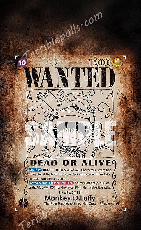 Luffy Wanted OP09 Emperors in the New World Extended Art
