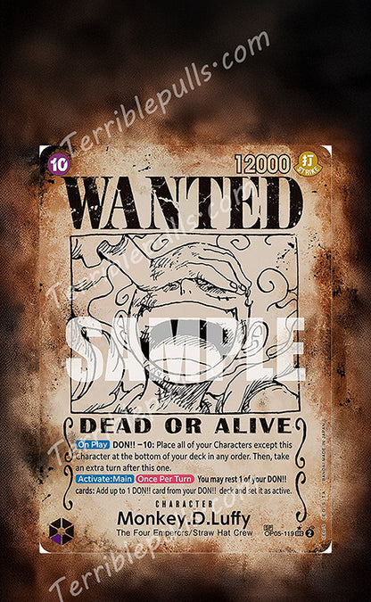 Luffy Wanted OP09 Emperors in the New World Extended Art
