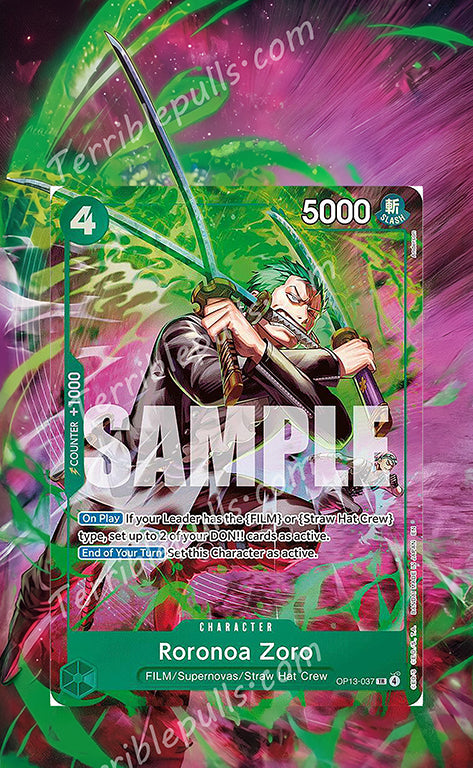 Roronoa Zoro TR OP13-037 OP15 Extended Art