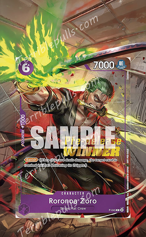Zoro Pre-Release Winner P045