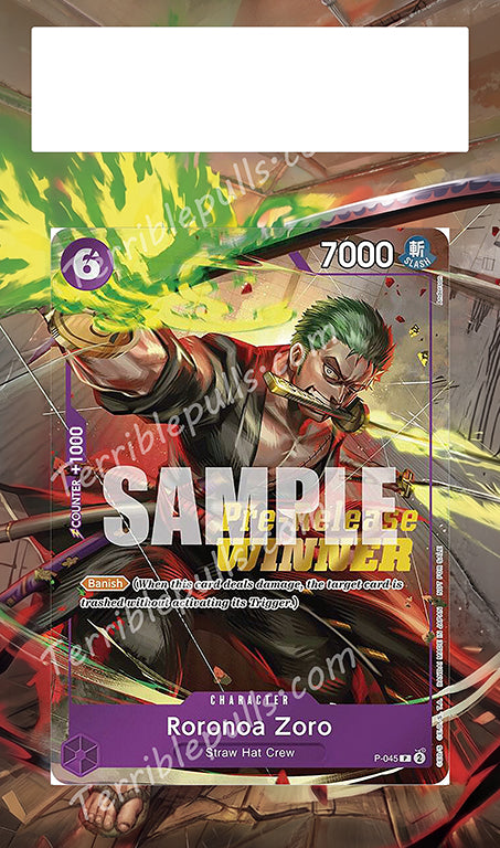 Zoro Pre-Release Winner P045